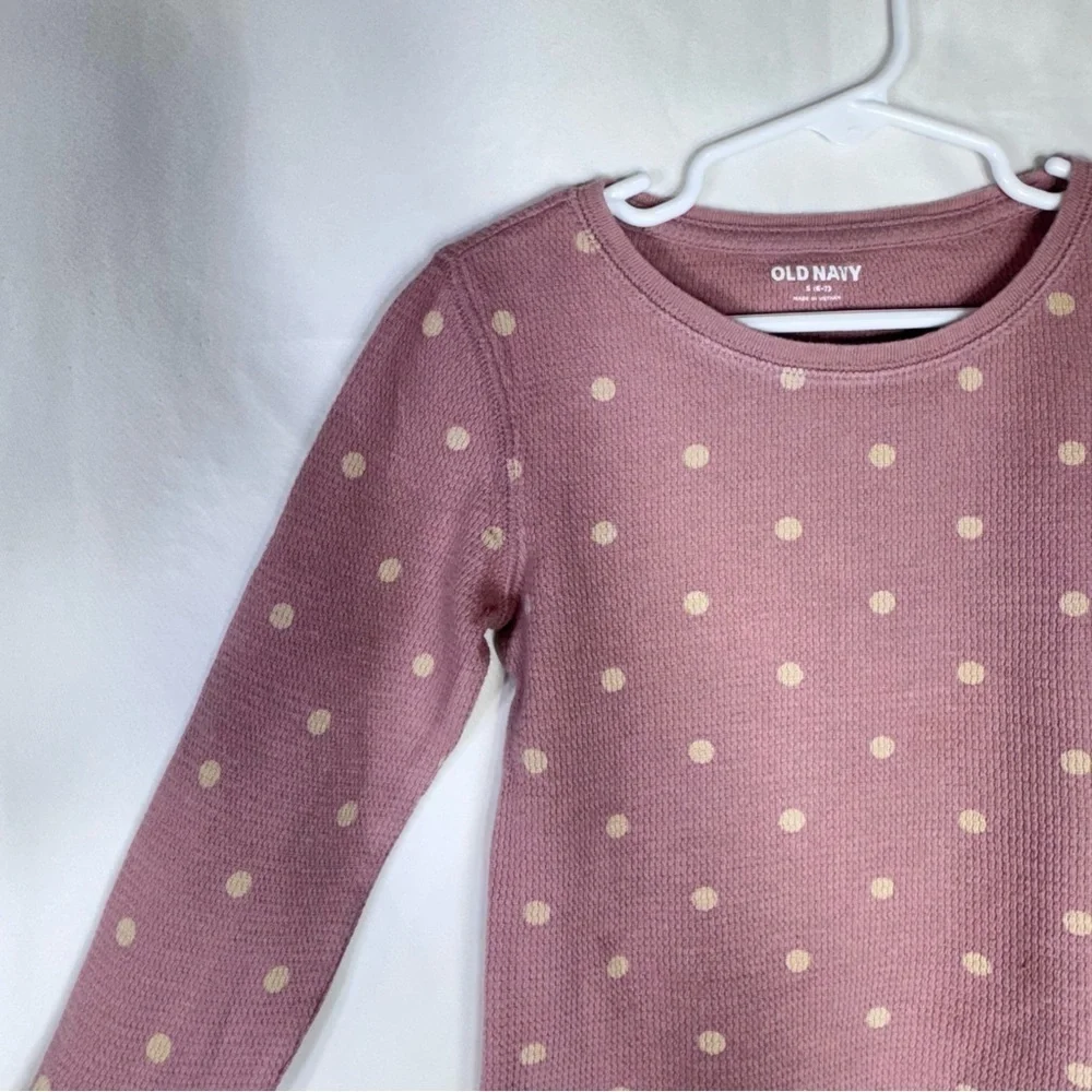 Old Navy Girl’s Polka Dot Long Sleeve Thermal Top